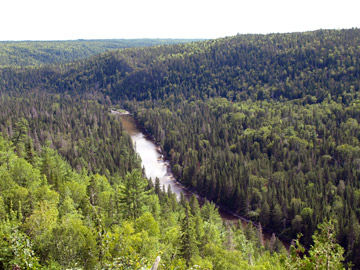 The Jacquet River Gourge in New Brunswick taken from up above