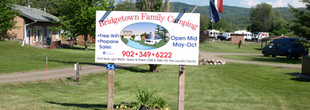 Bridgetown Family Camping sign