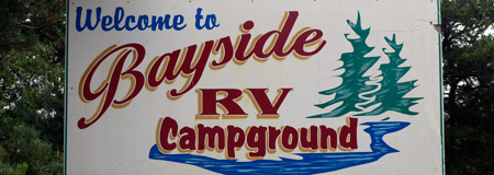 Bayside RV Campground sign